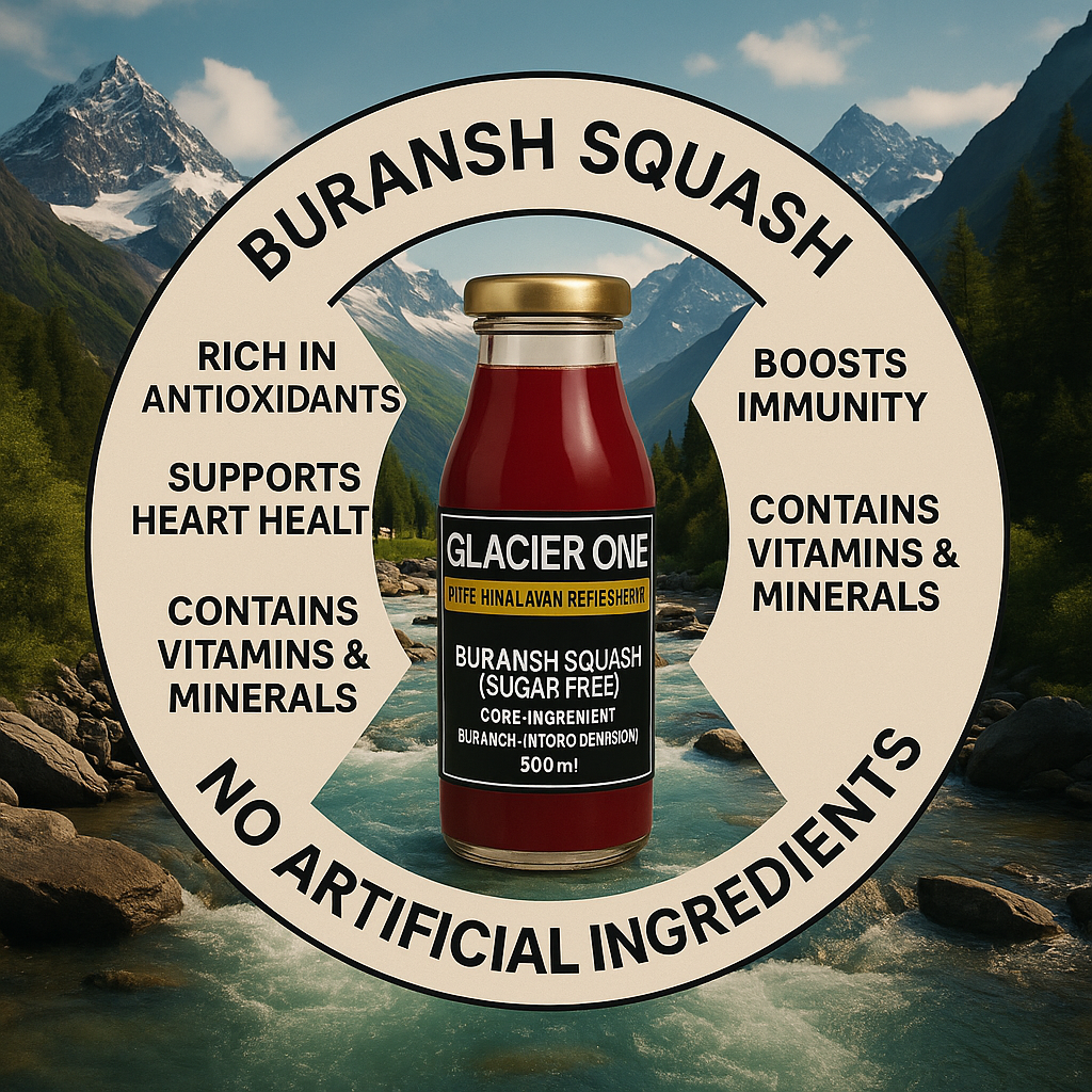 Sugar Free Pure Himalayan Rhododendron (Buransh) Squash (High altitude glacier flower Drink Rich in antioxidant, high medicinal )