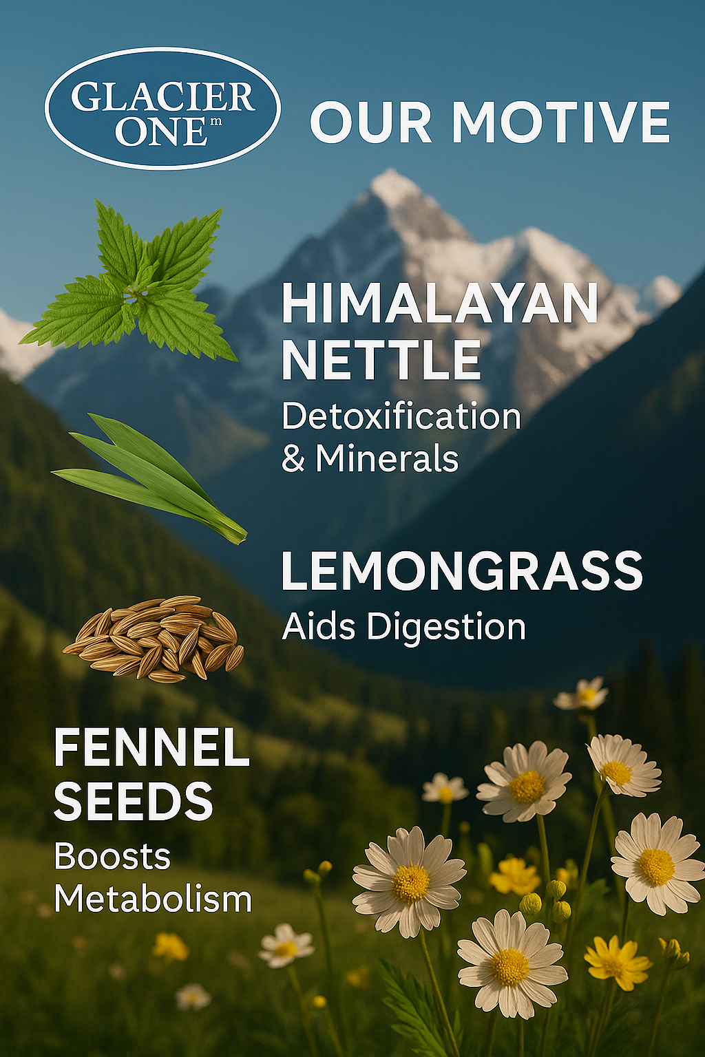 Glacier One Nettle Infusion Tea(Refreshing & Caffeine free herbal infusion )