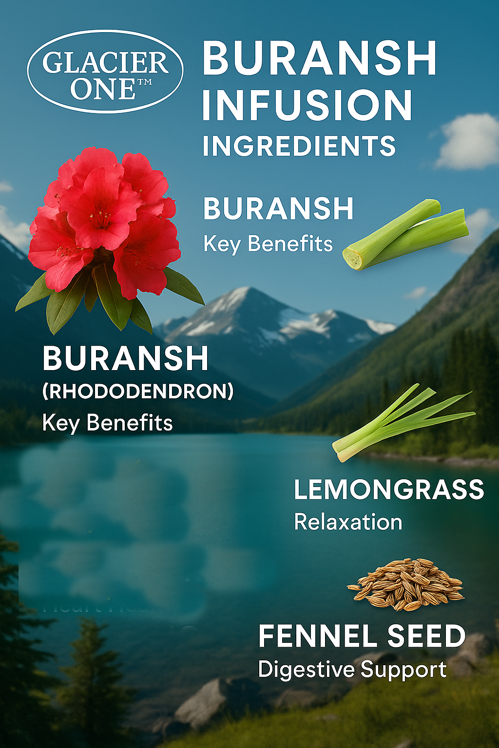 Glacier One Pure Himalayan Rhododendron Flower Infusion herbal  Tea(total wellness)