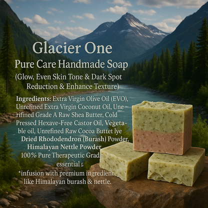 Glacier One Pure Care Handmade Soap(Glow, even skin tone & Darkspot reduction & enhance testure)