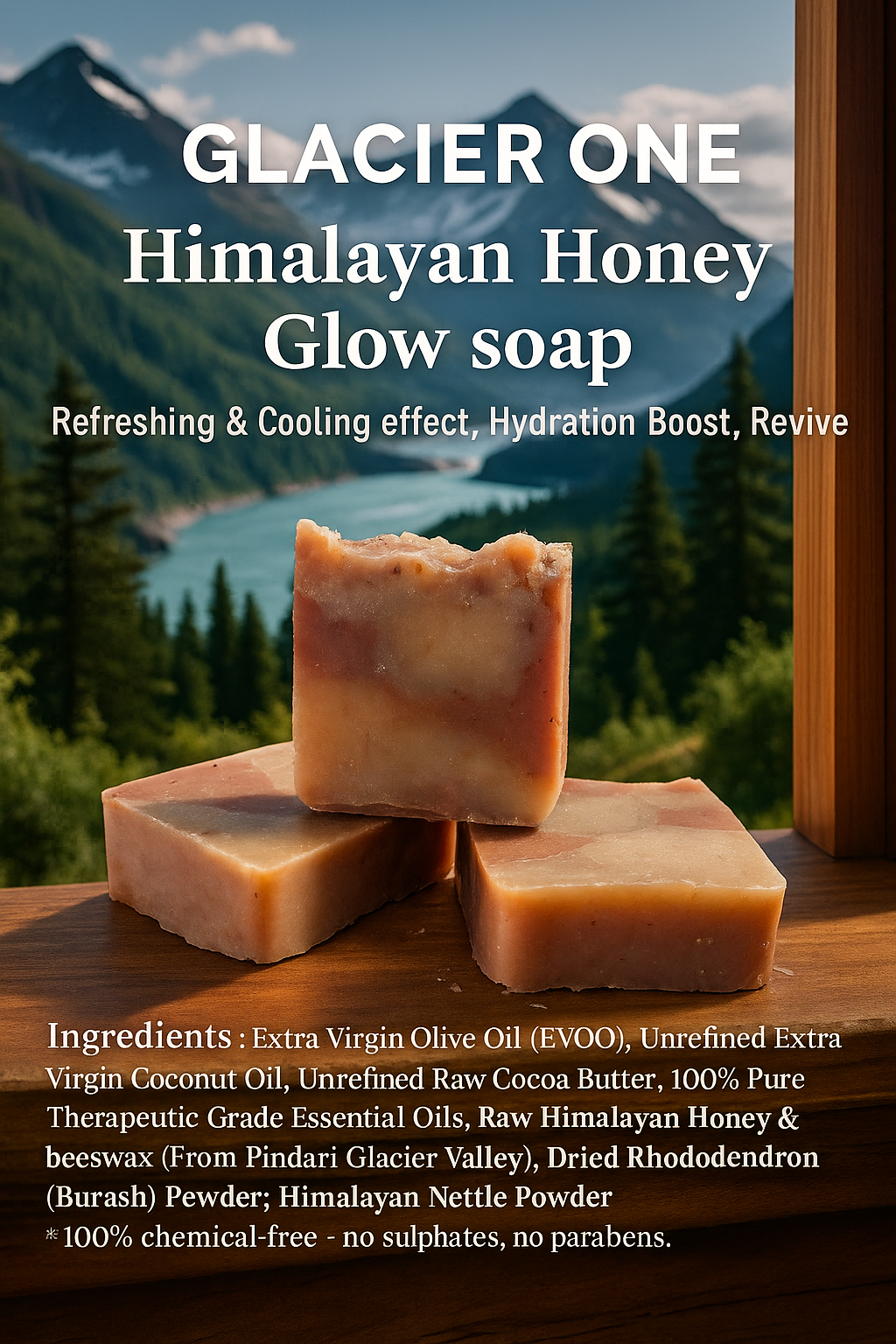 Glacier One Himalayan Honey Glow soap (Refreshing & Cooling effect, Hydration Boost, Revive ))