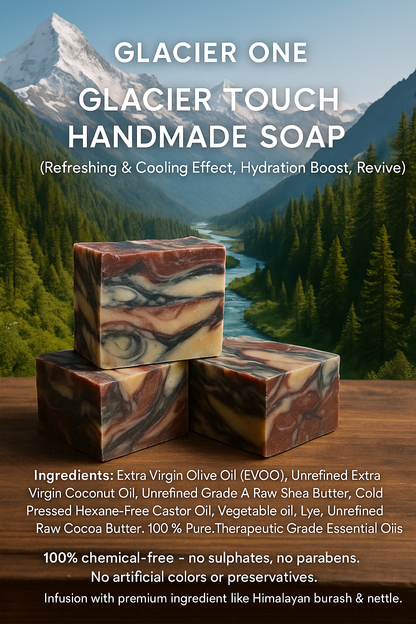 Glacier One Glacier touch Handmade Soap(Refreshing & Cooling effect, Hydration Boost, Revive )