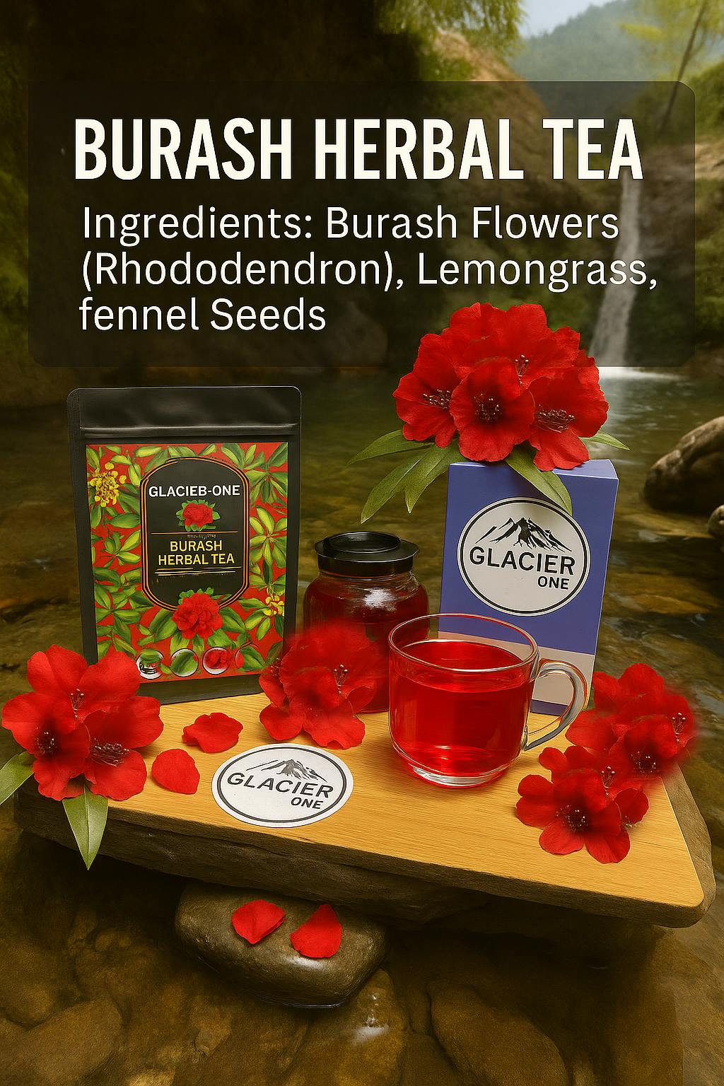 Glacier One Pure Himalayan Rhododendron Flower Infusion herbal  Tea(total wellness)