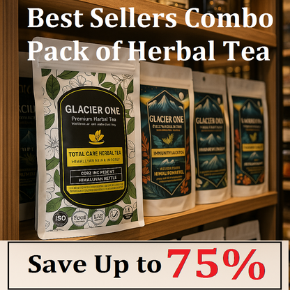 Glacier One Herbal Tea Combo of 3 Pack ( 1 Unit of Nettle Infusion ,1 Unit of Burash(Rhododendron) Infusion ,1 Unit of Total Care Herbal Tea