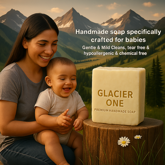 Handmade soap specifically crafted for babies (Gentle & Mild Cleans, tear free & hypoallergenic & chemical free)