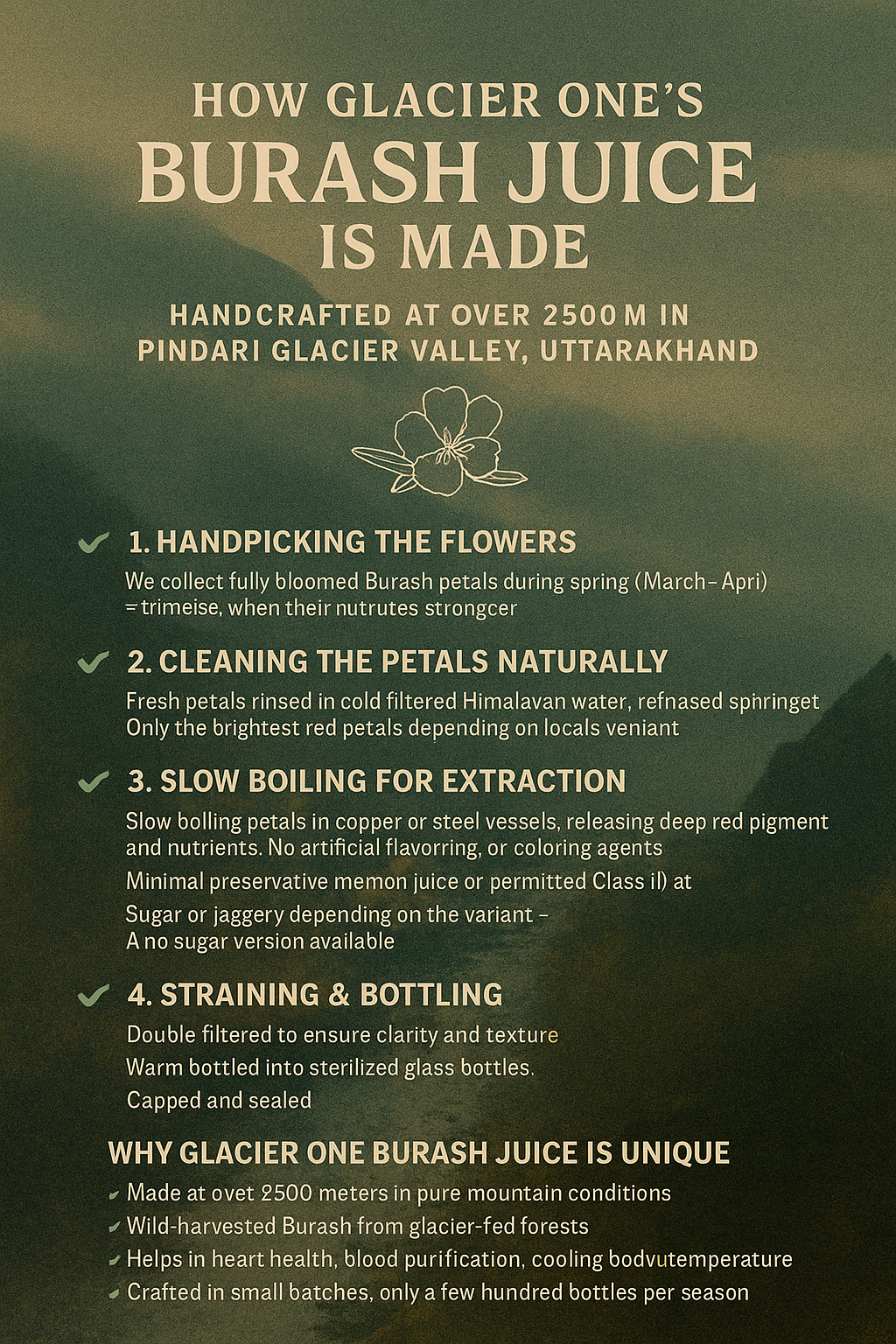 Pure Himalayan Rhododendron (Buransh) Squash With Touch Of Sweetness (High altitude glacier flower Drink Rich in antioxidant, high medicinal )