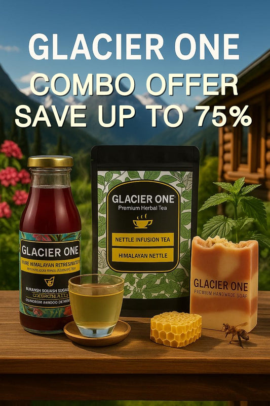 Glacier One Wellness Combo – 1 Unit of Premium Soaps, 1 Unit of Herbal Tea, 1 Unit of Burash Juice