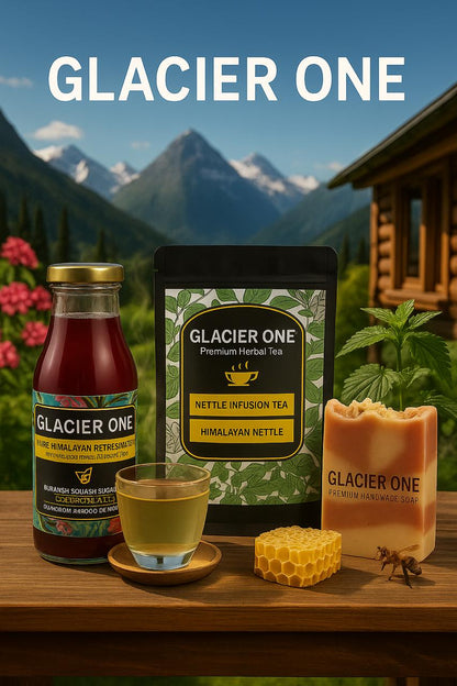 Glacier One Wellness Combo – 1 Unit of Premium Soaps, 1 Unit of Herbal Tea, 1 Unit of Burash Juice